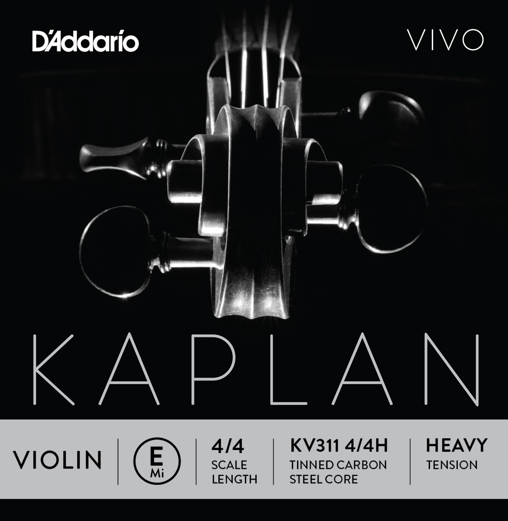 View larger image of D'Addario Kaplan Non-Whistling Violin Aluminum Wound E String - 4/4 Scale, Medium Tension